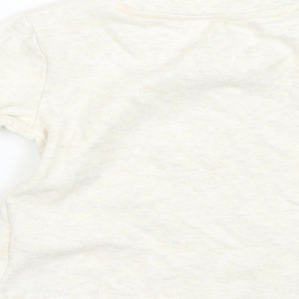 Primark Baby Beige  Cotton Basic T-Shirt Size 9-12 Months Round Neck  - Disney