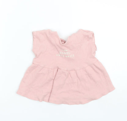George Baby Pink  Cotton Shift  Size 9-12 Months  Round Neck