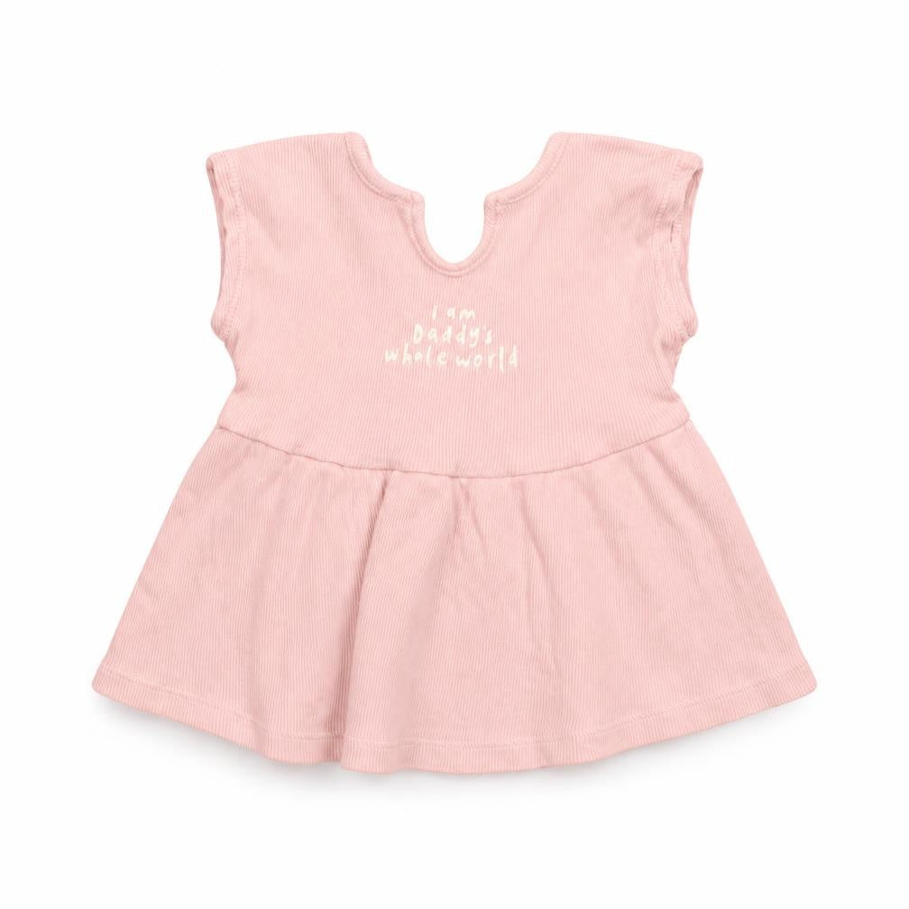 Front view of George Baby Pink Cotton Shift, size 9-12, Months Round Neck