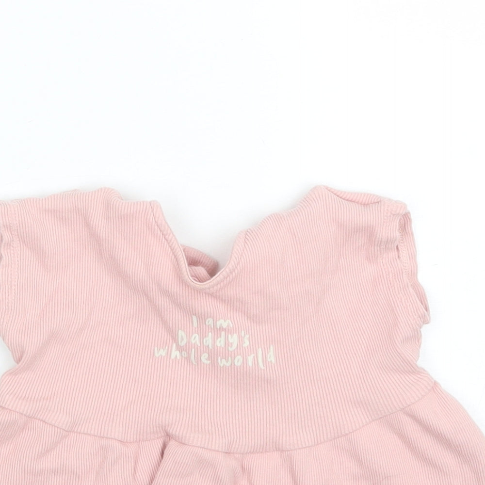 George Baby Pink  Cotton Shift  Size 9-12 Months  Round Neck