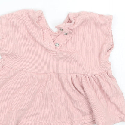George Baby Pink  Cotton Shift  Size 9-12 Months  Round Neck