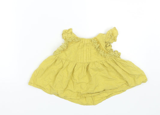 NEXT Baby Yellow  Cotton Shift  Size 12-18 Months  Round Neck