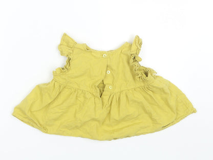 NEXT Baby Yellow  Cotton Shift  Size 12-18 Months  Round Neck