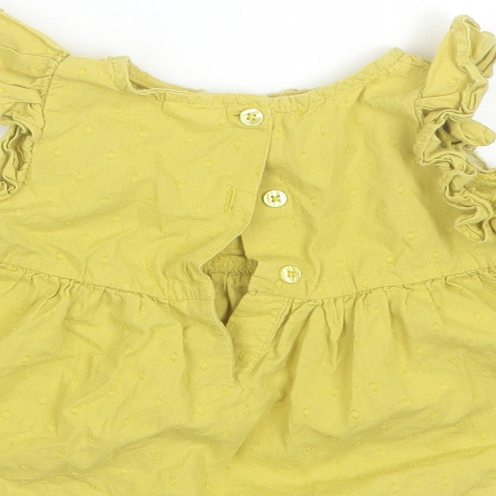 NEXT Baby Yellow  Cotton Shift  Size 12-18 Months  Round Neck
