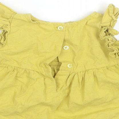 NEXT Baby Yellow  Cotton Shift  Size 12-18 Months  Round Neck