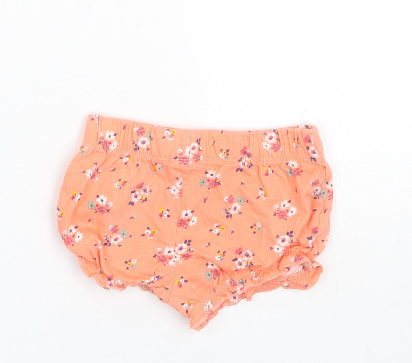 F&F Baby Orange Floral Cotton Jogger Trousers Size 6-9 Months