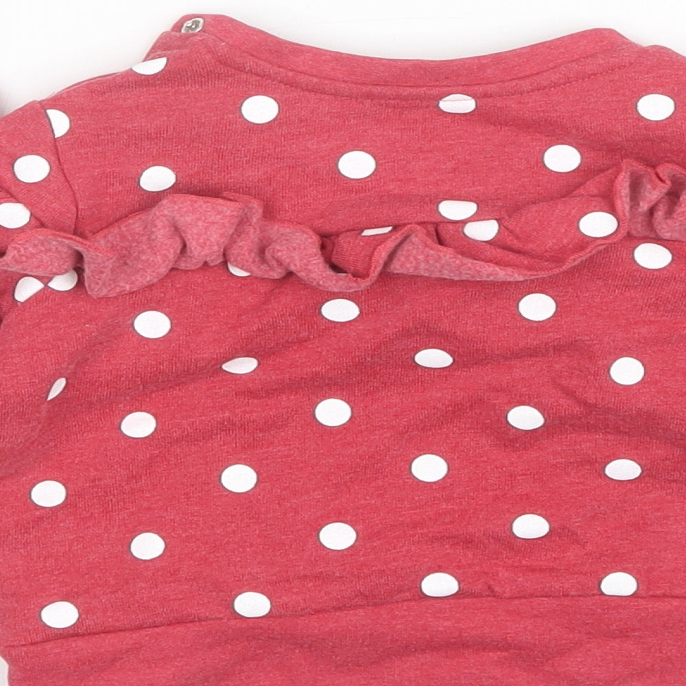 V by Very Baby Red Polka Dot Cotton Pullover Jumper Size 9-12 Months