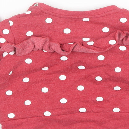 V by Very Baby Red Polka Dot Cotton Pullover Jumper Size 9-12 Months