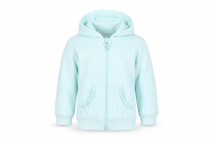 Front view of George Baby Blue Cotton Full Zip Jumper, size 12-18, Months