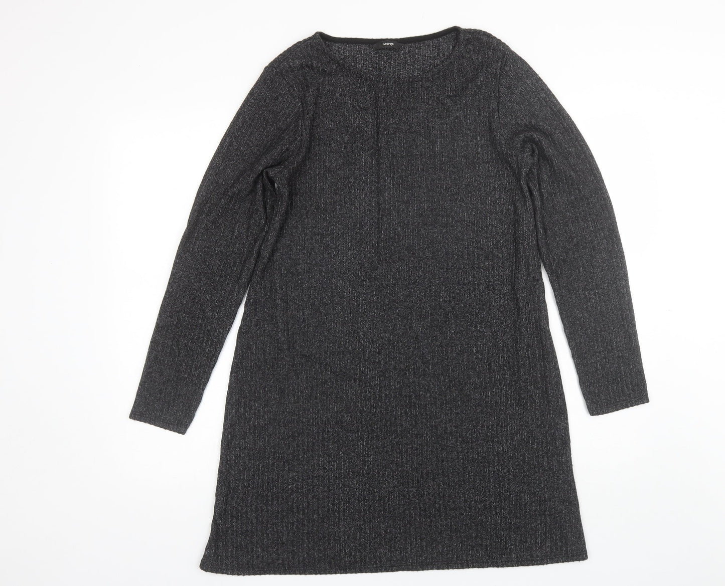 George Womens Grey  Polyester Shift  Size M  Round Neck