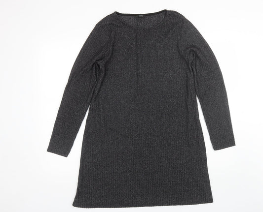 George Womens Grey  Polyester Shift  Size M  Round Neck