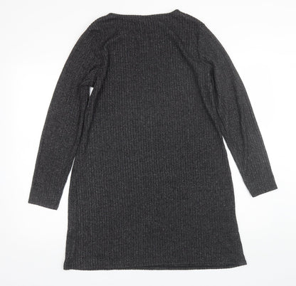 George Womens Grey  Polyester Shift  Size M  Round Neck