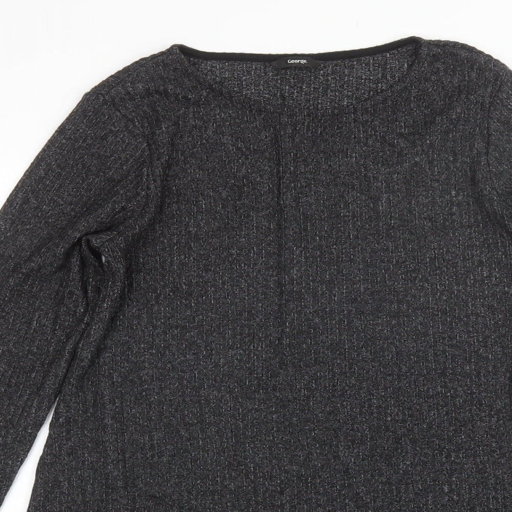 George Womens Grey  Polyester Shift  Size M  Round Neck