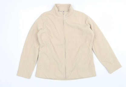 Womens UK Size M Isle Beige Full Zip Jumper