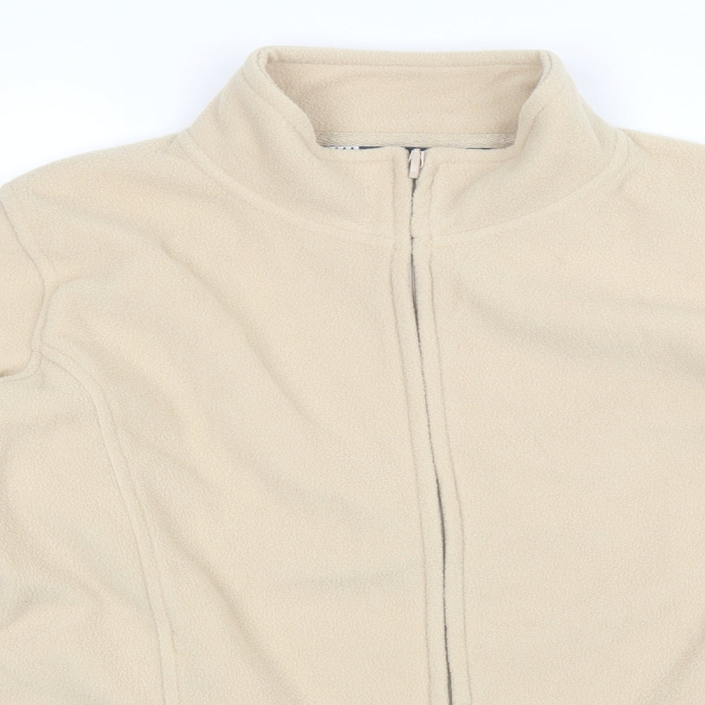 Womens UK Size M Isle Beige Full Zip Jumper