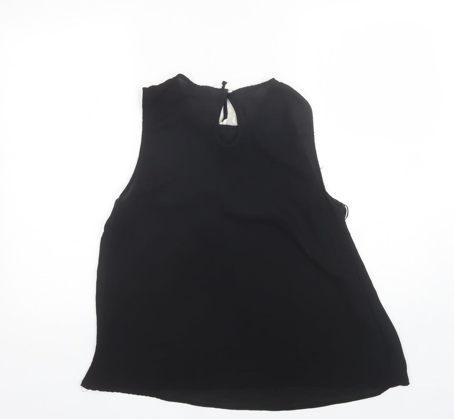 George Womens Black  Polyester Basic Blouse Size 10 Round Neck