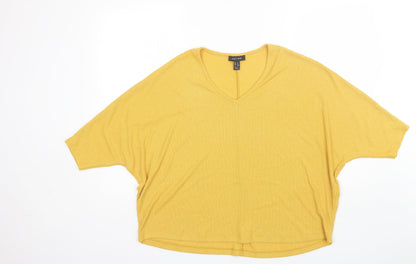 Womens UK Size M New Look Yellow Basic Blouse