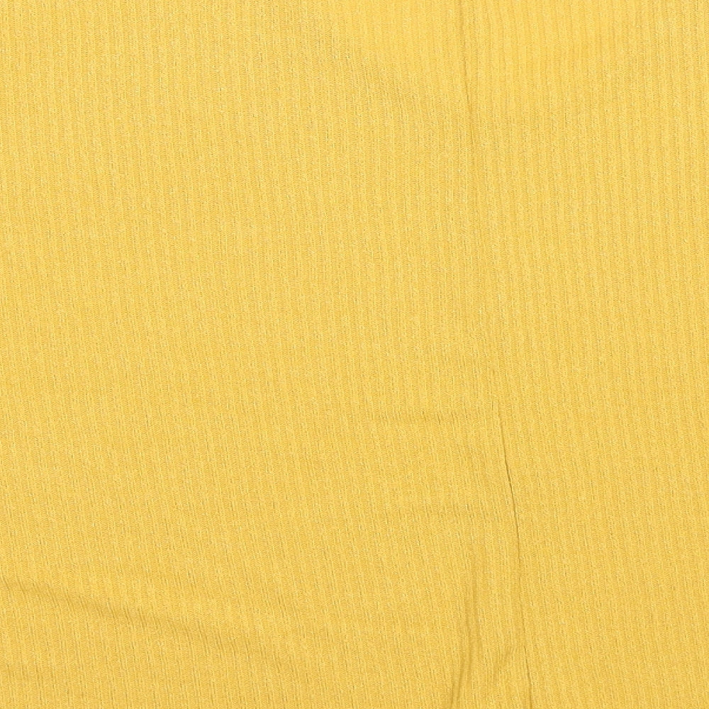 Womens UK Size M New Look Yellow Basic Blouse