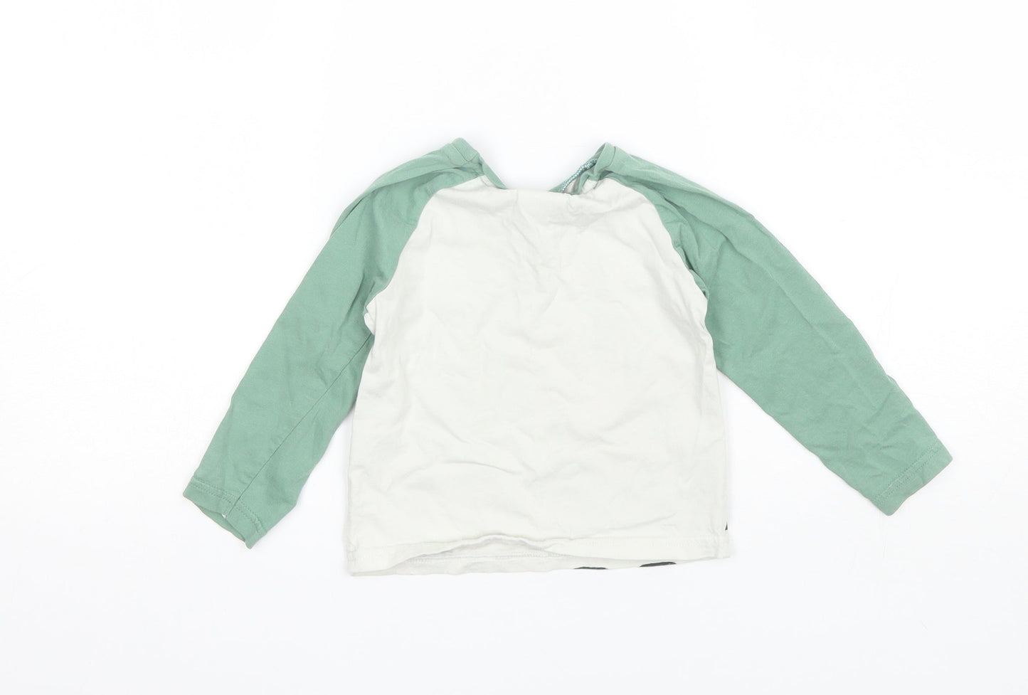 George Baby Green  Cotton Basic T-Shirt Size 18-24 Months Round Neck