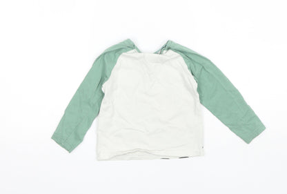 George Baby Green  Cotton Basic T-Shirt Size 18-24 Months Round Neck