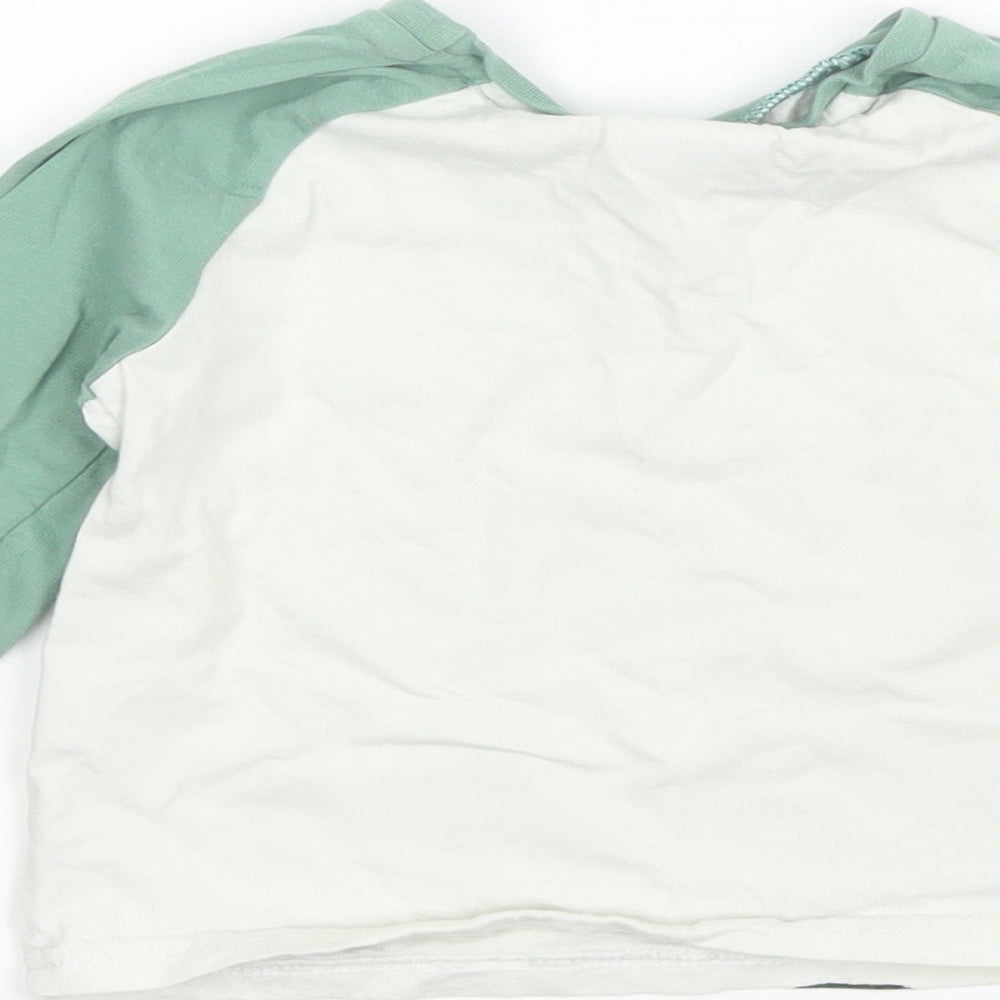 George Baby Green  Cotton Basic T-Shirt Size 18-24 Months Round Neck