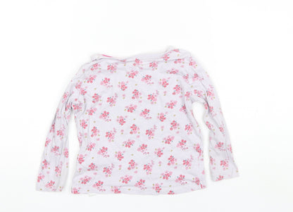 Primark Baby Purple Floral Cotton Basic T-Shirt Size 18-24 Months Round Neck
