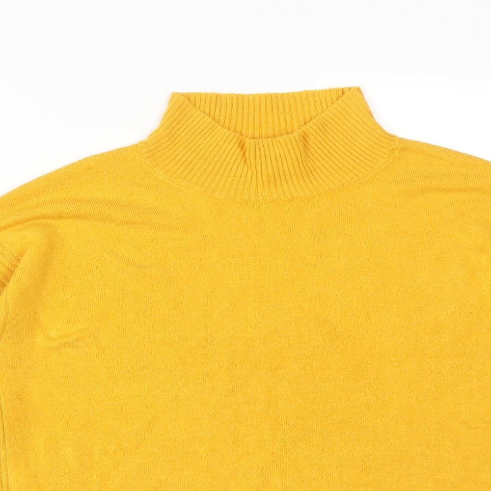 NEXT Womens Yellow  Acrylic Basic T-Shirt Size S High Neck