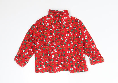 Primark Baby Red Solid Cotton  Pyjama Top Size 12-18 Months   - CHRISTMAS