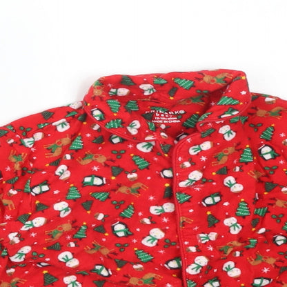 Primark Baby Red Solid Cotton  Pyjama Top Size 12-18 Months   - CHRISTMAS