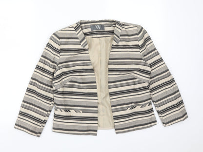 BHS Womens Multicoloured Striped Linen Jacket Blazer Size 10
