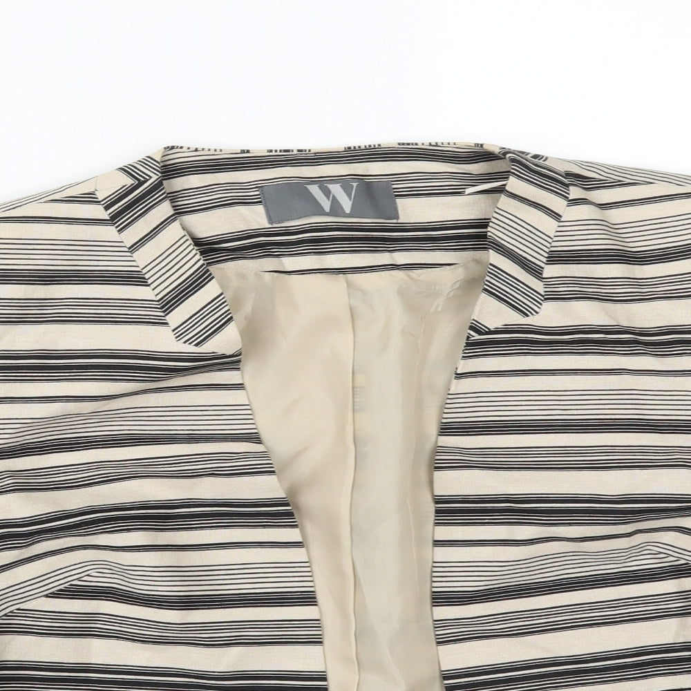 BHS Womens Multicoloured Striped Linen Jacket Blazer Size 10