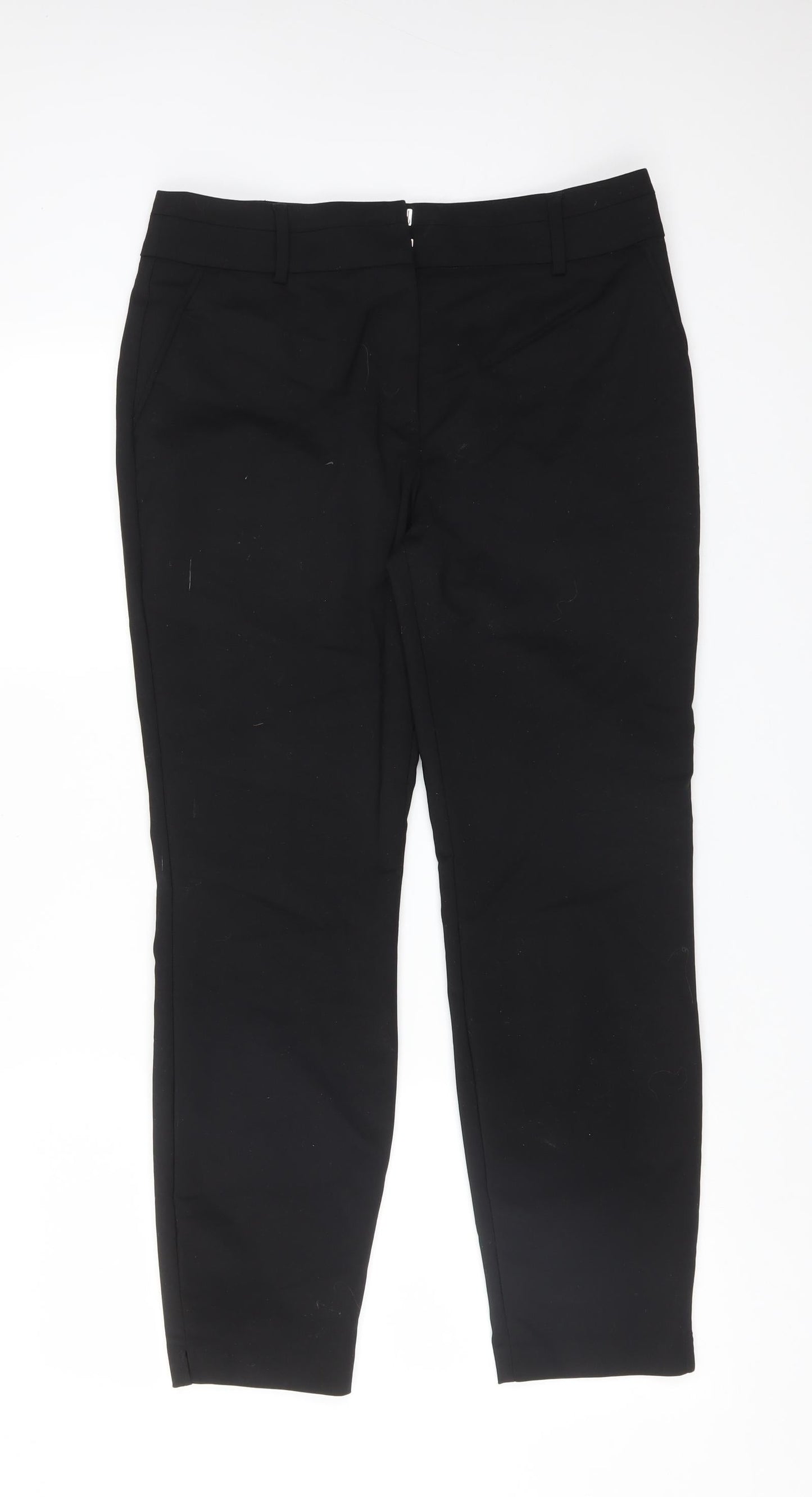 Womens UK Size 12 Papaya Regular Fit Dress Pants Black Trousers