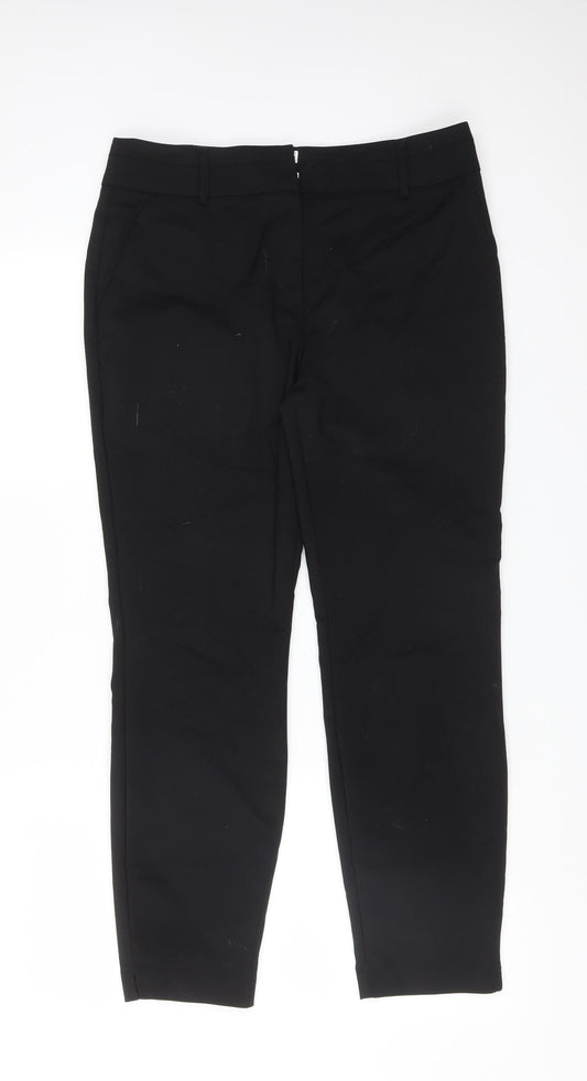 Womens UK Size 12 Papaya Regular Fit Dress Pants Black Trousers