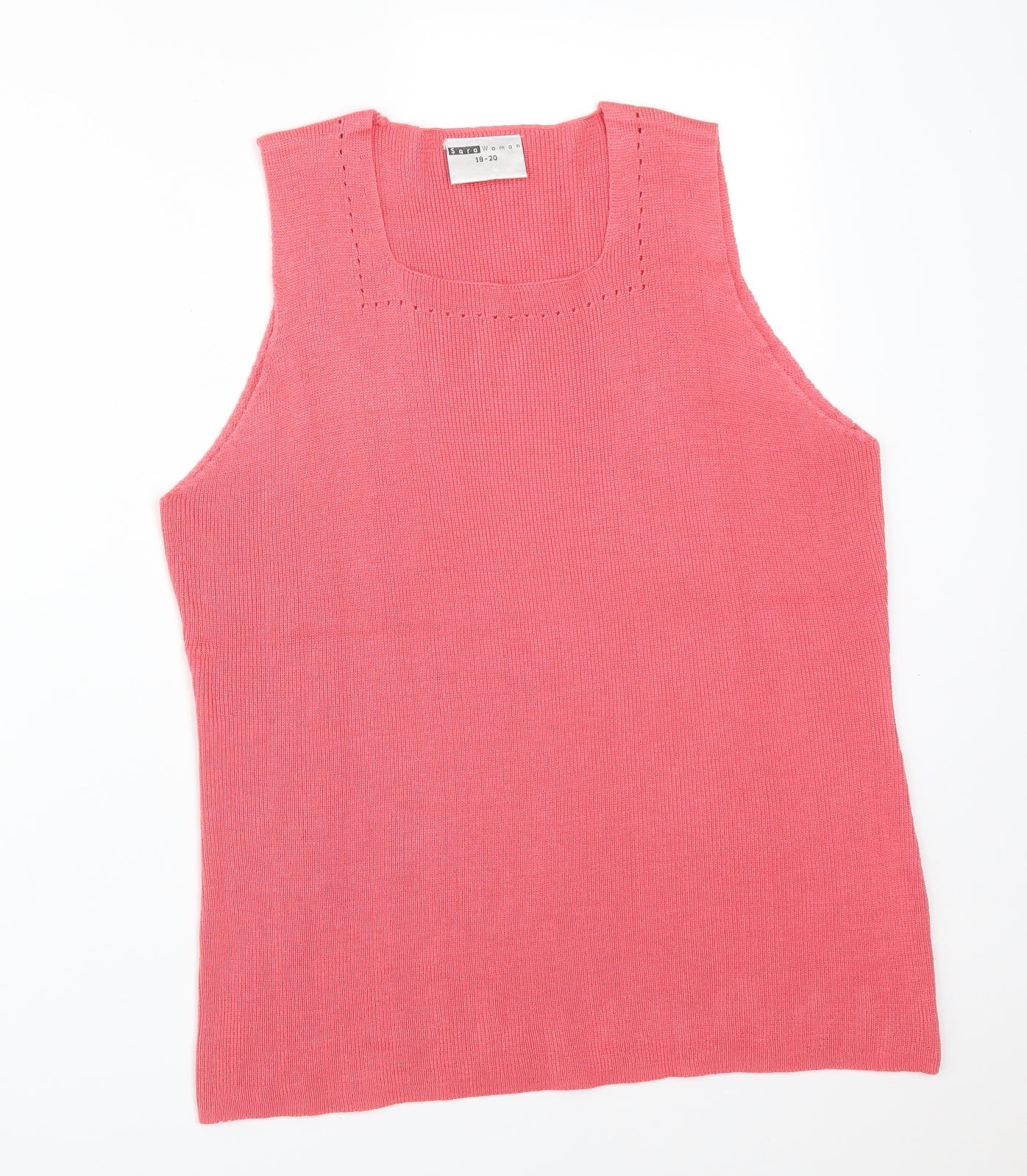 Womens UK Size 20 Sara Pink Basic T-Shirt