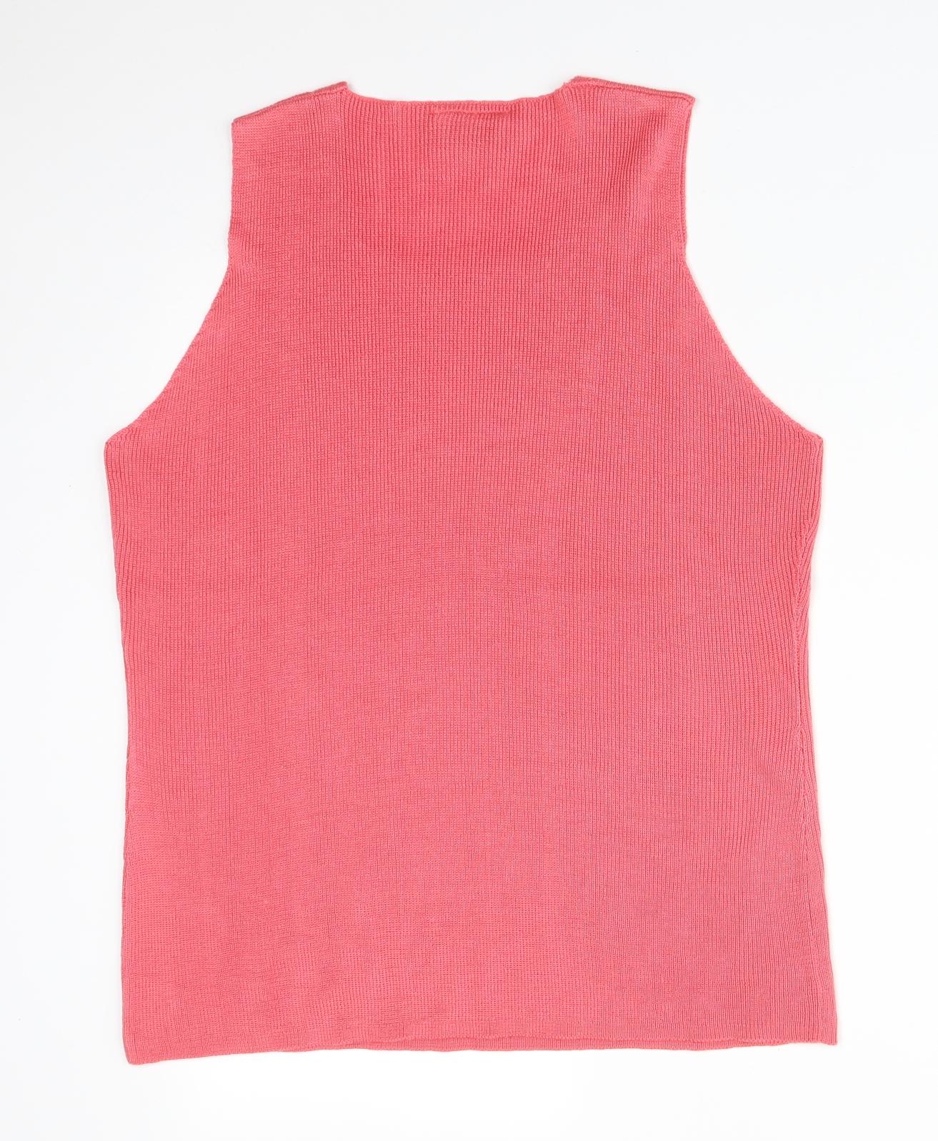 Womens UK Size 20 Sara Pink Basic T-Shirt
