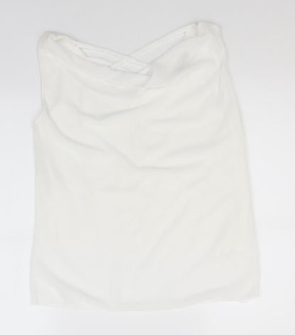 Womens UK Size  Preworn White Basic Tank