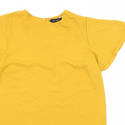 Womens UK Size 8 New Look Orange Basic T-Shirt