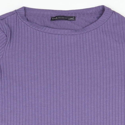 Womens UK Size 10 Marks and Spencer Purple Pullover Jumper