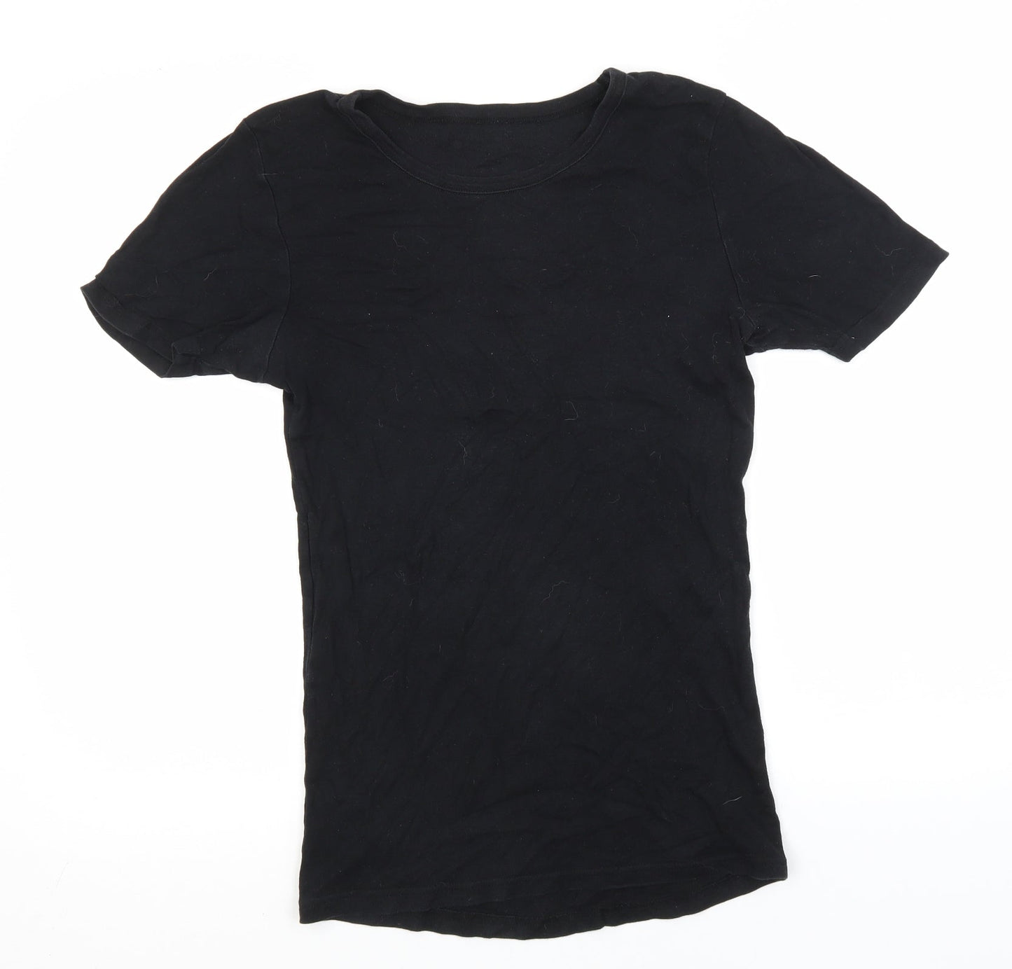 Preworn Womens Black   Basic T-Shirt  Round Neck