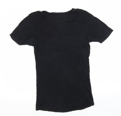 Preworn Womens Black   Basic T-Shirt  Round Neck