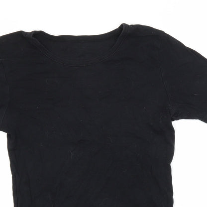 Preworn Womens Black   Basic T-Shirt  Round Neck