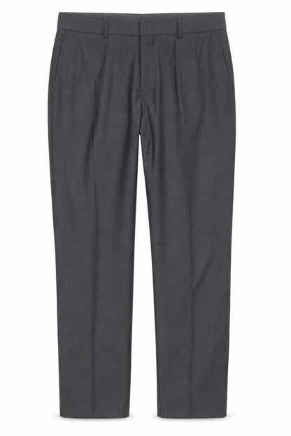 Front view of Very women’s grey polyester dress pants trousers, size UK 34, in, 30-inch leg regular