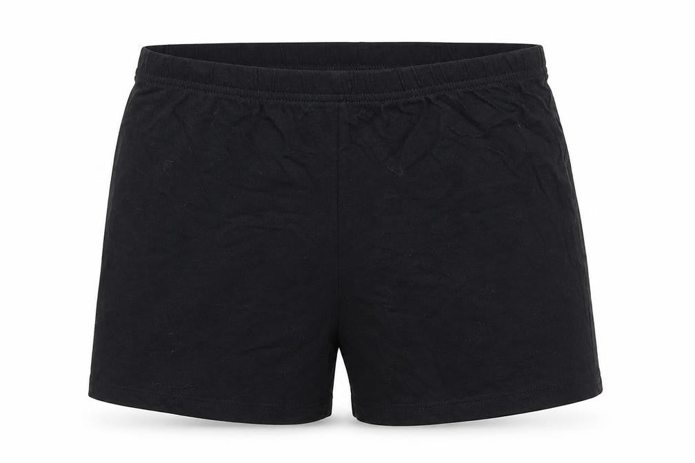 Front view of George boys’ black cotton sweat shorts, size 9-10, years regular