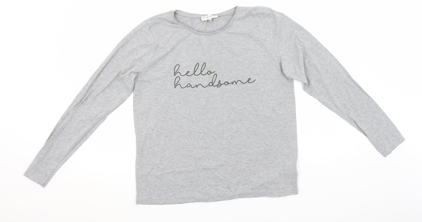 Womens UK Size 10 In the Style Grey Basic T-Shirt