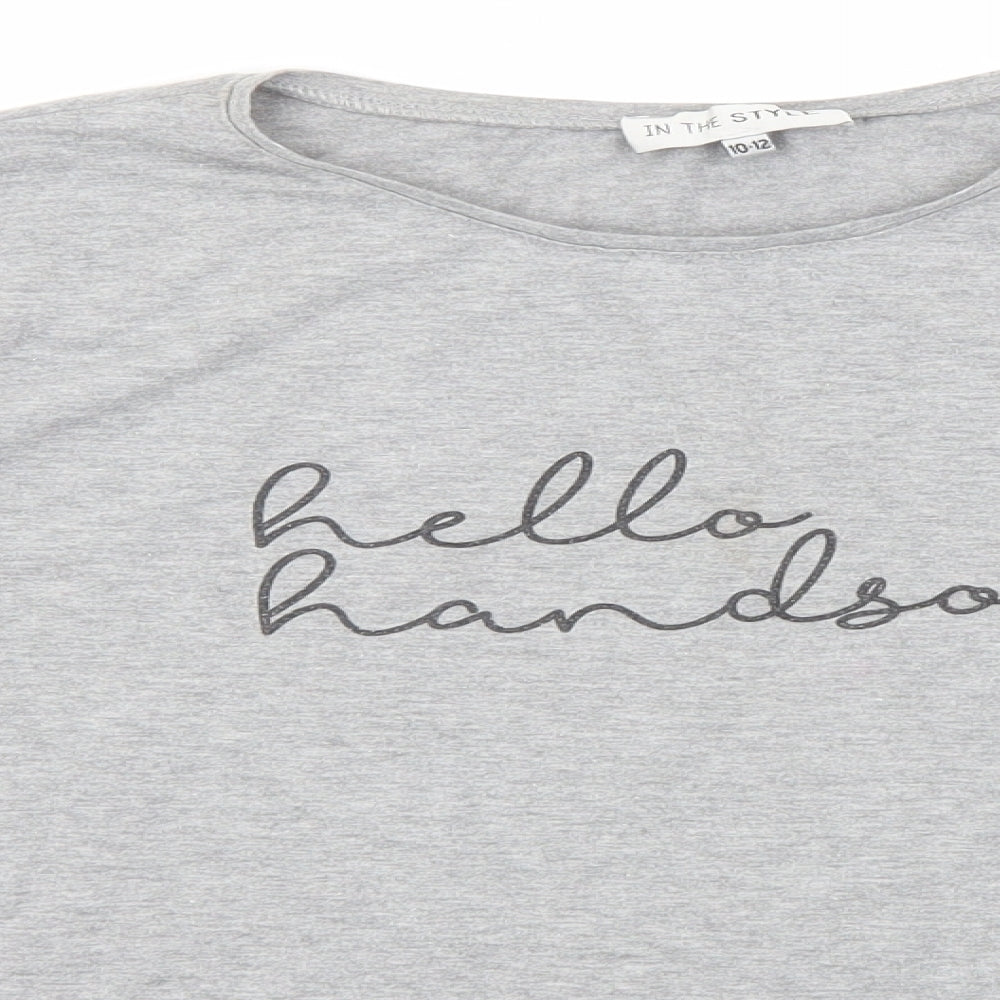 Womens UK Size 10 In the Style Grey Basic T-Shirt