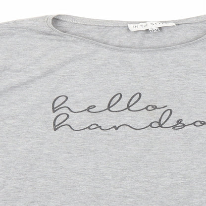 Womens UK Size 10 In the Style Grey Basic T-Shirt