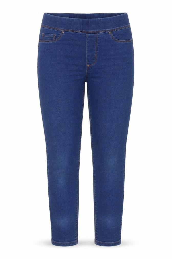 Front view of Primark women’s blue cotton jegging jeans, size UK 8, 25-inch leg regular