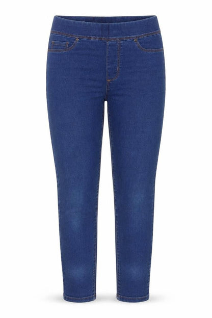 Front view of Primark women’s blue cotton jegging jeans, size UK 8, 25-inch leg regular