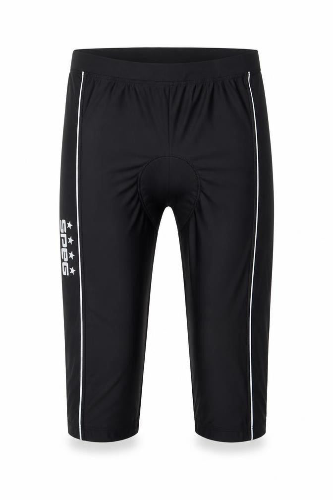 Front view of Speg men’s black track pants trousers, size XL, 15-inch leg regular