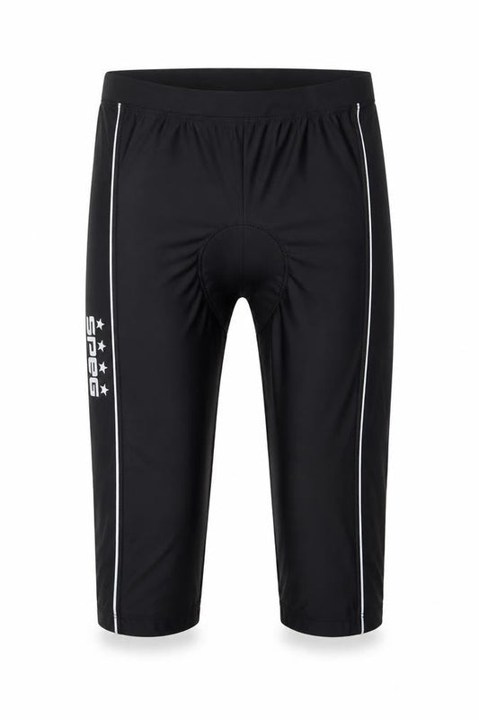 Front view of Speg men’s black track pants trousers, size XL, 15-inch leg regular